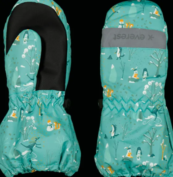 Everest Outdoor Handskar & Vantar | Handskar & Vantar<K Play Mitten Ii ARCTIC AQUA WOODS