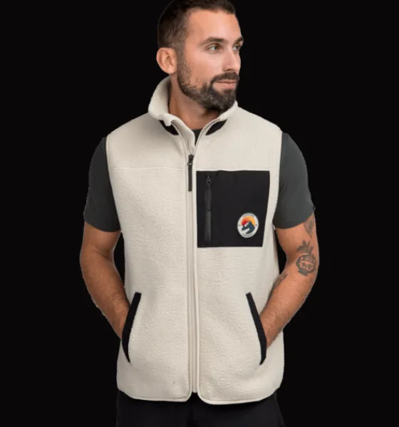 Everest Outdoor Tröjor & T-Shirts | Västar<M Retro Pile Vest IVORY BEIGE