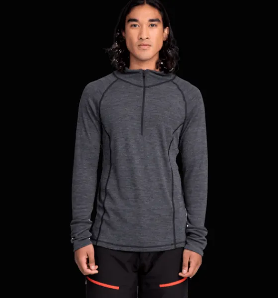 Everest Outdoor Tröjor & T-Shirts<M Wool Uw Half Zip GREY MELANGE