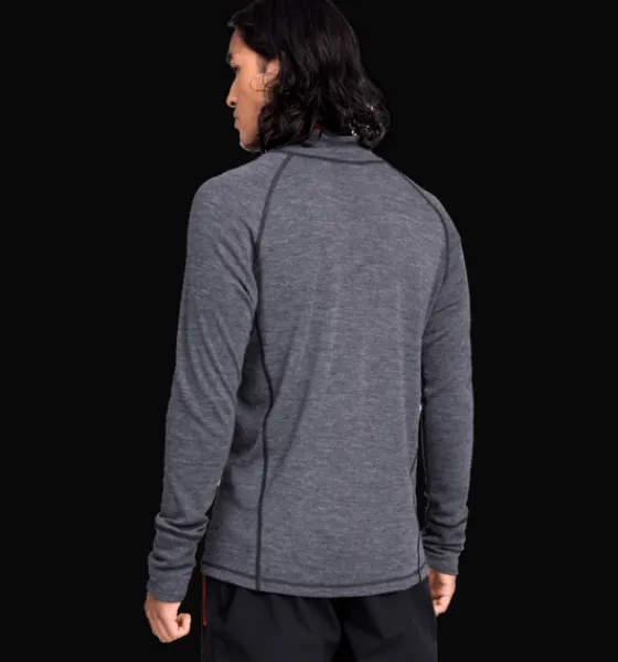 Everest Outdoor Tröjor & T-Shirts<M Wool Uw Half Zip GREY MELANGE